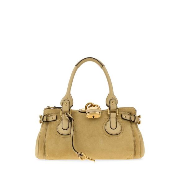 CHLOE Handbags - Chloe Women Mustard Suede Paddington Shopping Bag